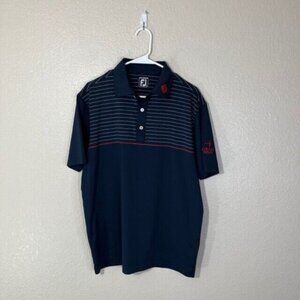 FootJoy FJ Navy Red Lough Erne Stretch Golf Polo Shirt Athletic XL